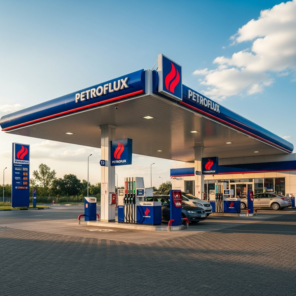 Pompe de benzină la o stație Petroflux